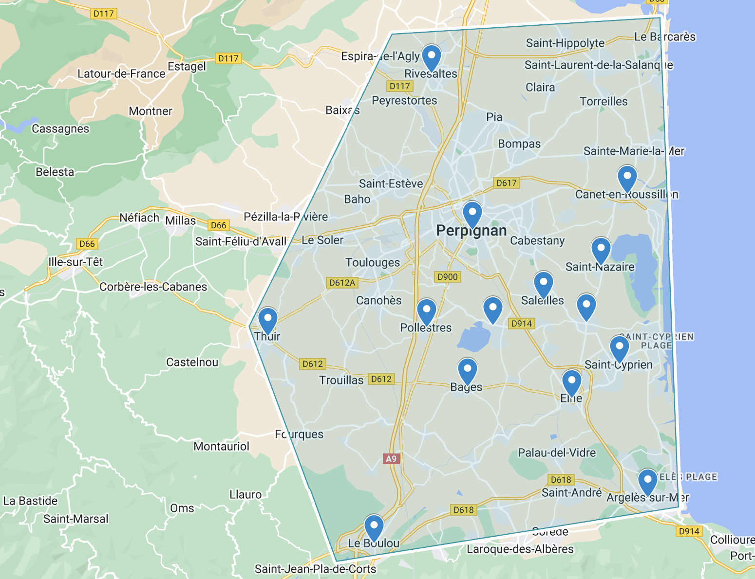 map zone d'intervention
